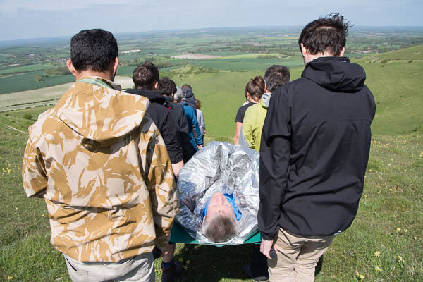 London to Cape town first aid course stretcher south downs wilderness