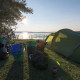 Wild camping by the Danube in Romania