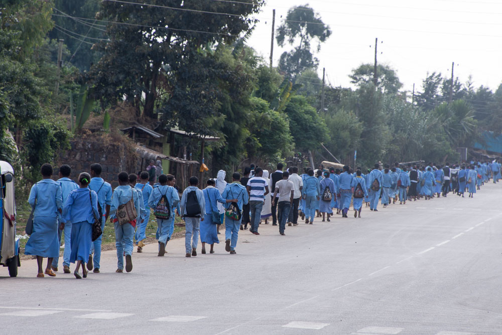 These kids are lucky to get an eduction. Although Ethiopian schools are so stretched that kids have to attend school in shifts.