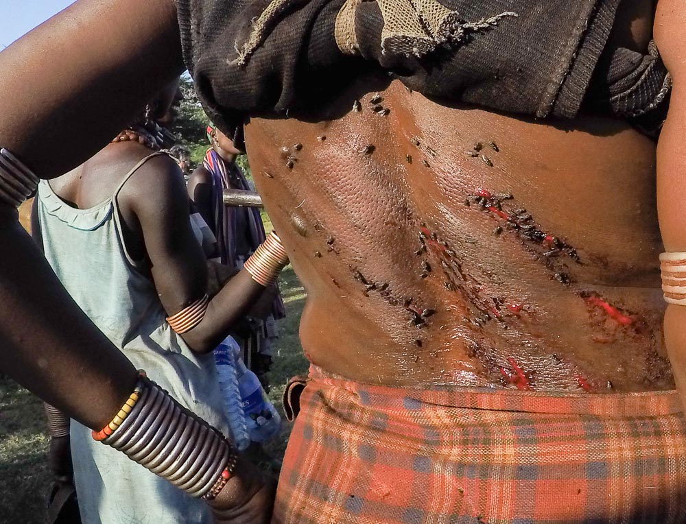 The whipping ritual inflicts the women with permanent scars that increase their value prior to marriage and earns them respect.