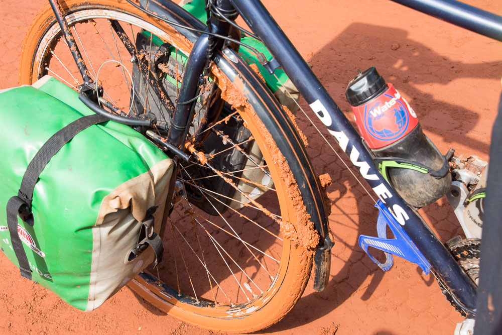 Mud got stuck in our mud guards that made it very tricky to move! 