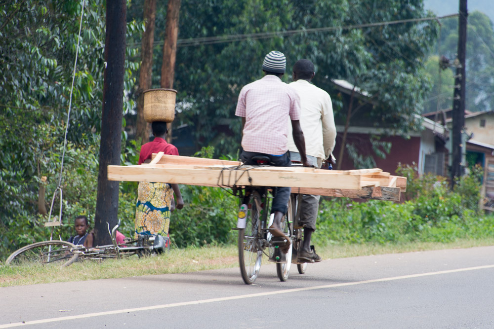 Bikes are used to carry everything here!