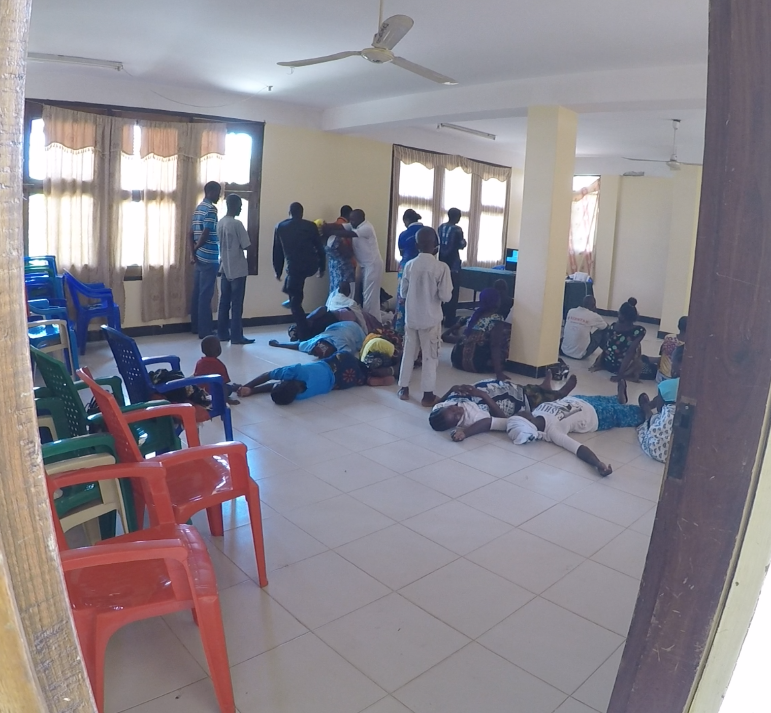 A screenshot from the clandestine video I shot of the prophet at work