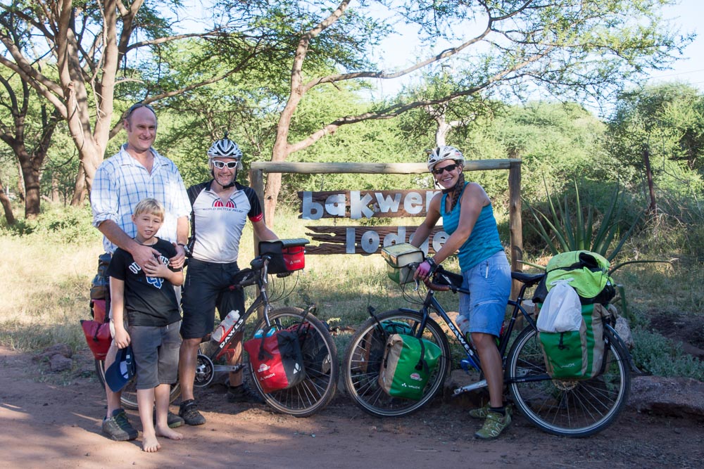 Adam and his son see us off after we spent an amazing evening at Bakwena Lodge
